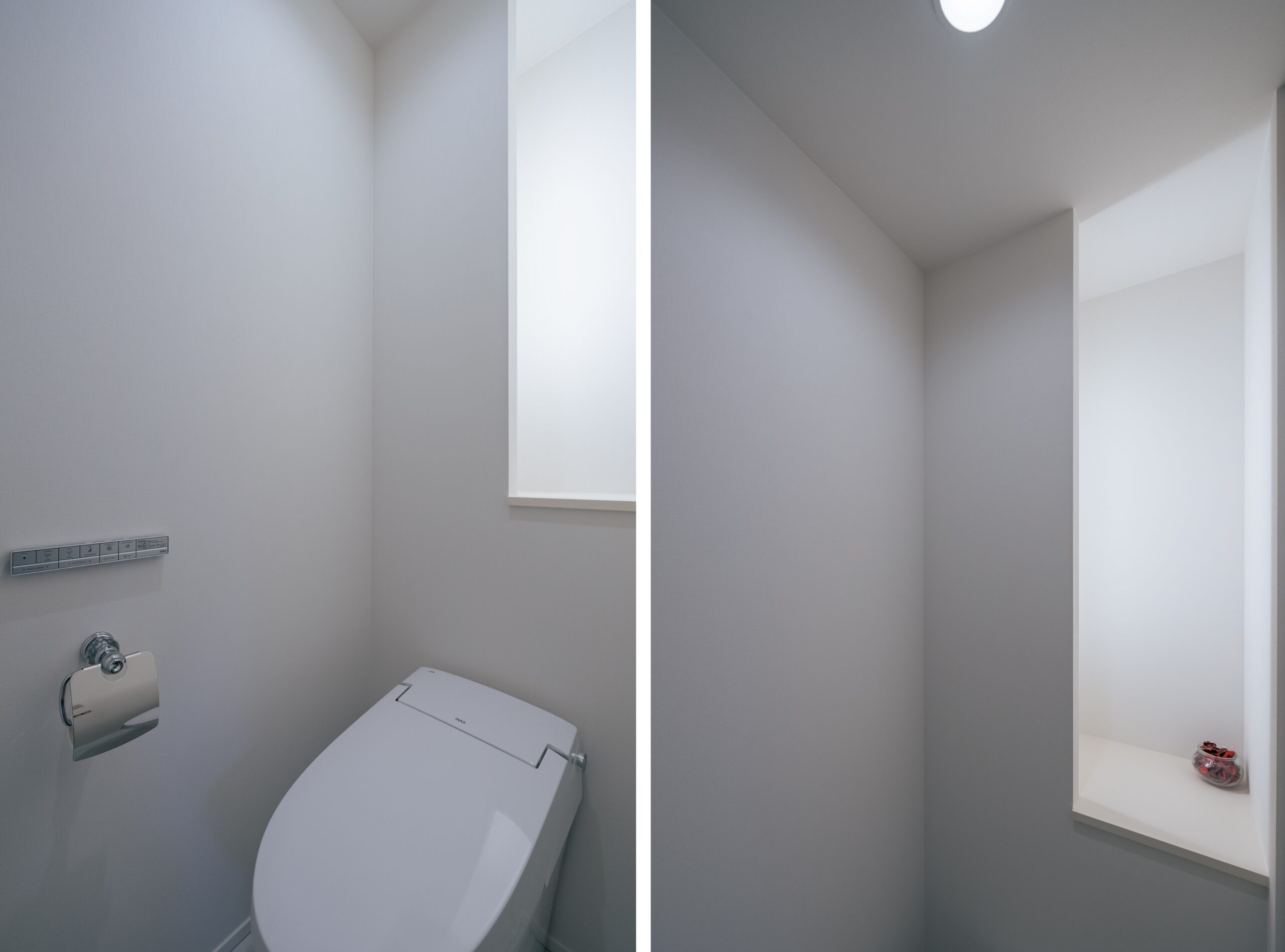 ニッチに間接照明を仕込んだトイレ