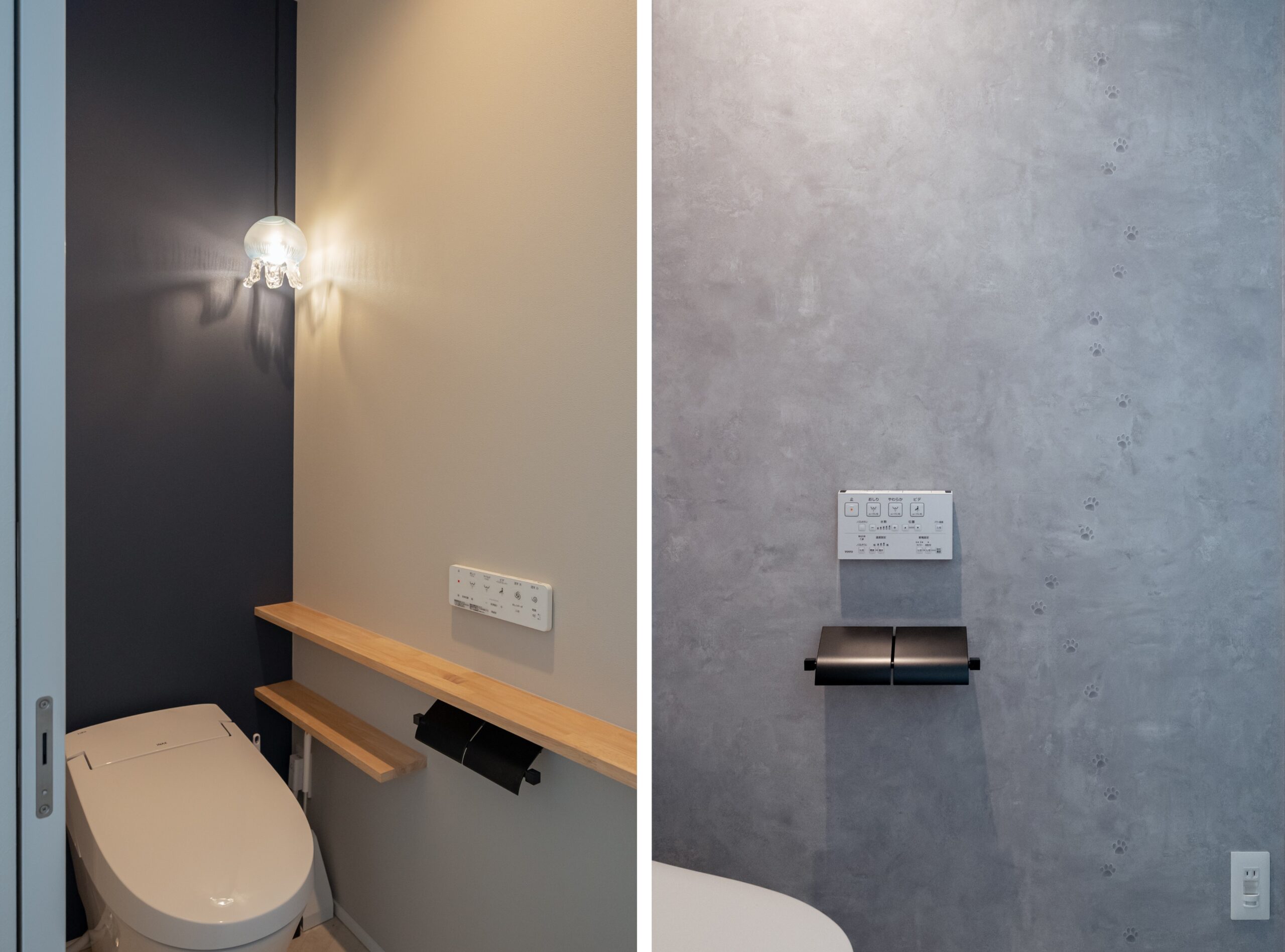 1階と2階で表情が変わるトイレ