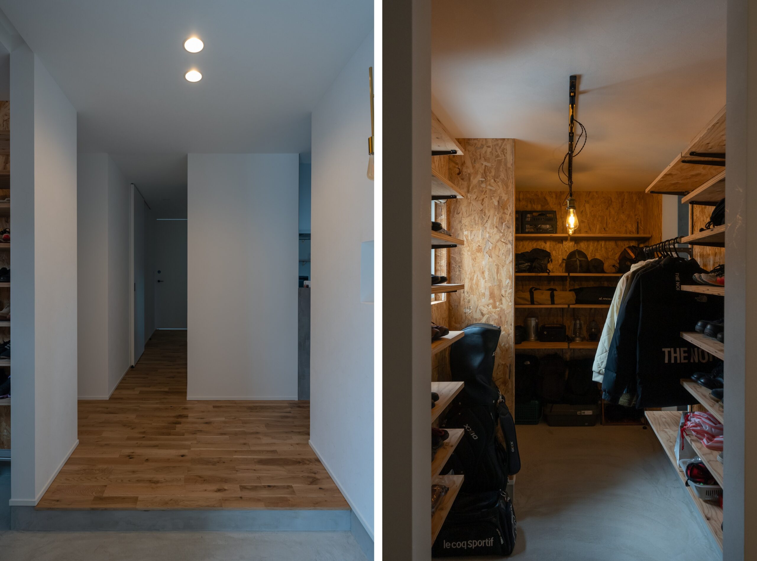 玄関フロアとその左側に位置する土間収納