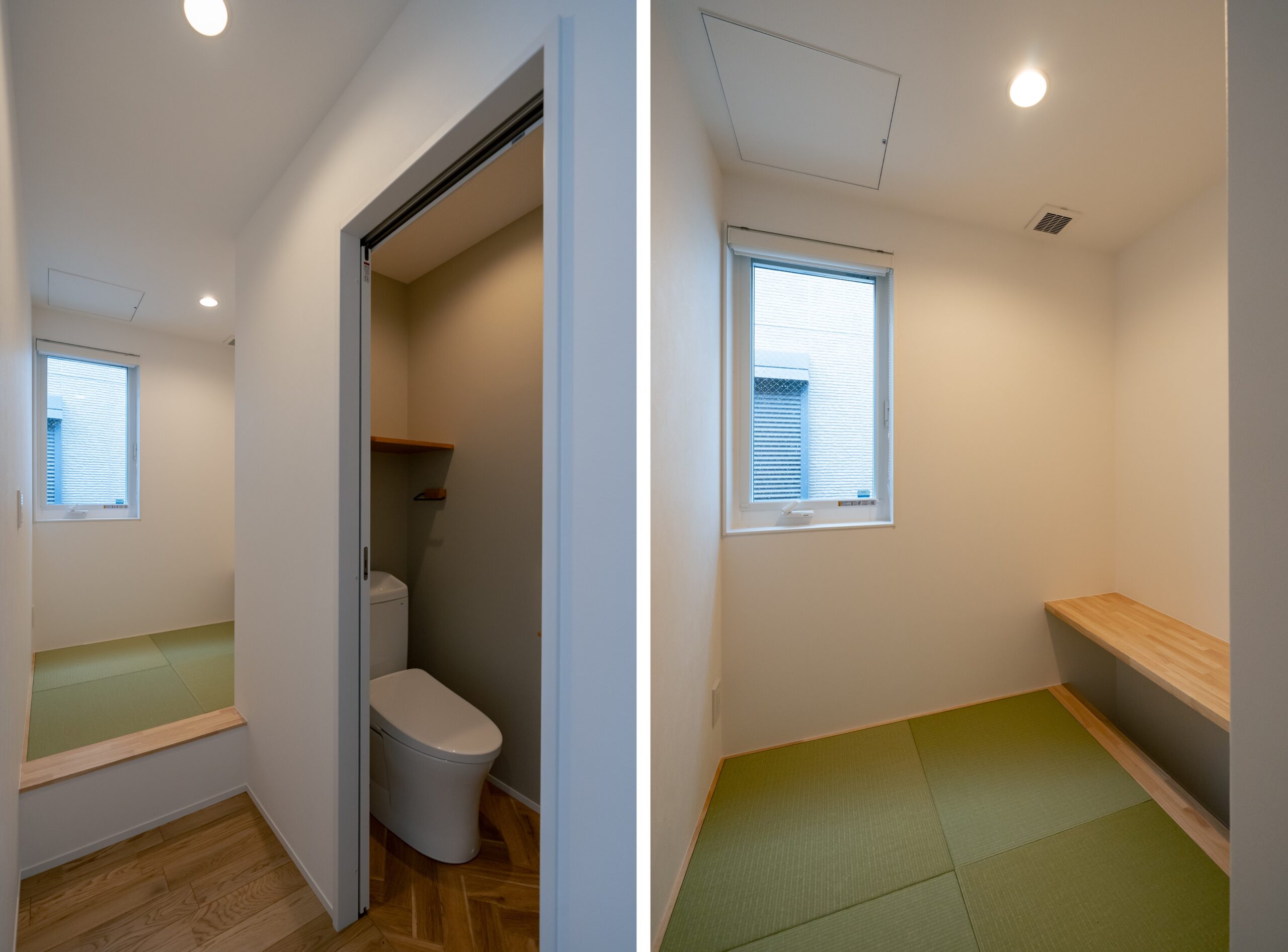 作業ができる造作カウンターのある畳スペース